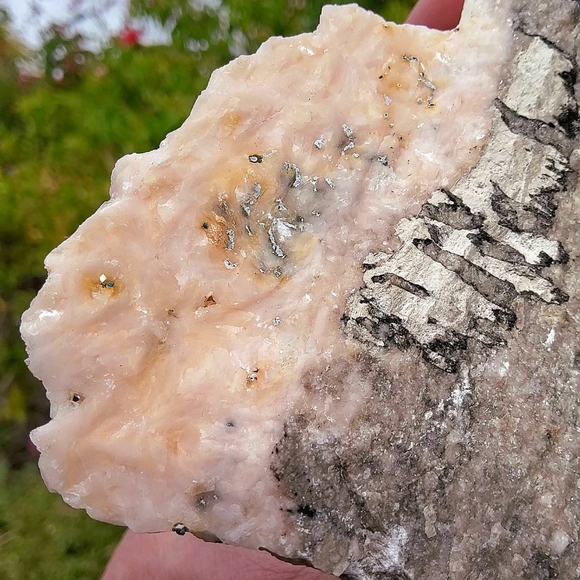 Icy Pink Peach Display Dolomite w/ Chalcopyrite Specimen--Collector's Quality - Picture 4 of 17
